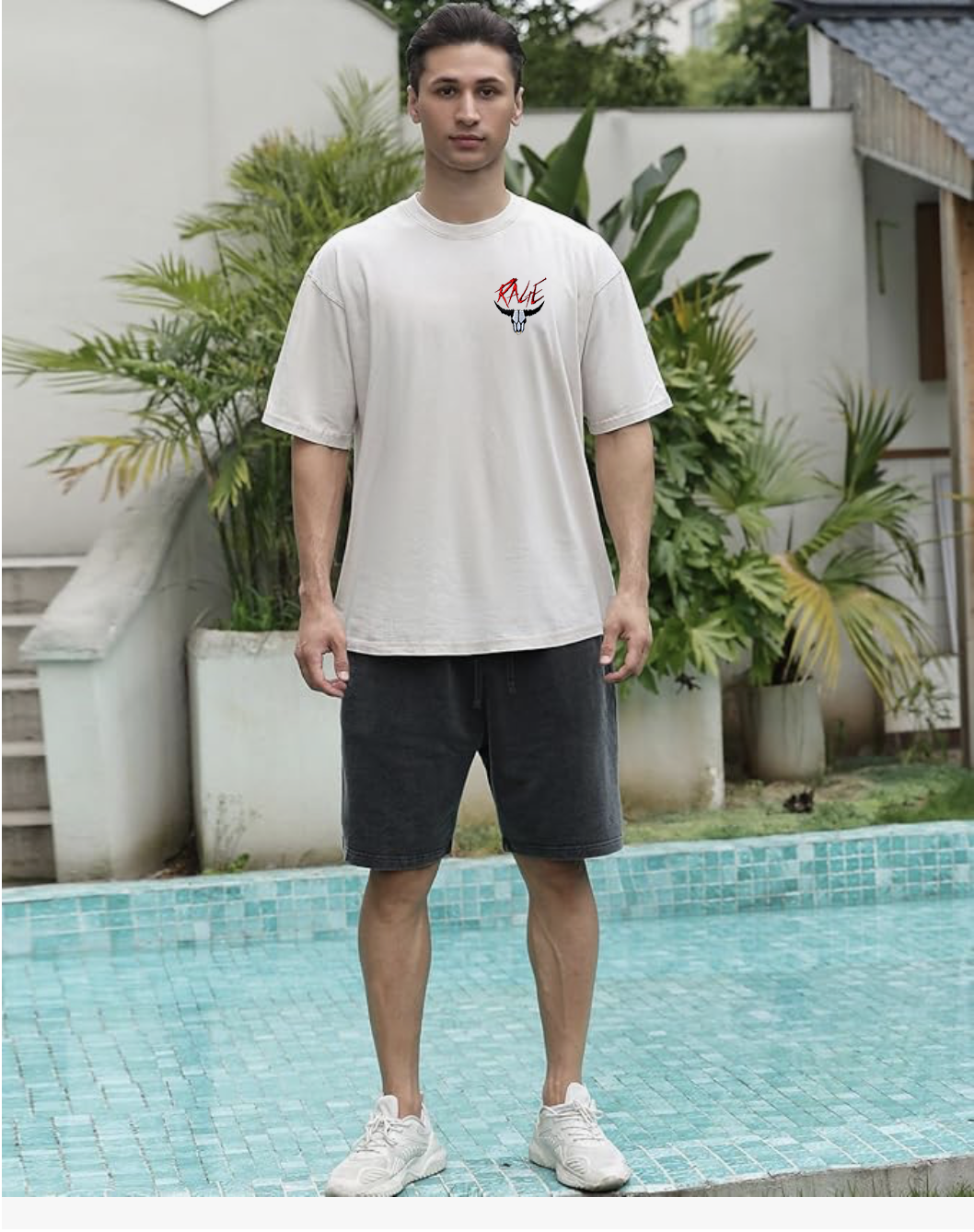 Rage Bull Design Acid Washed Vintage Style T-shirt