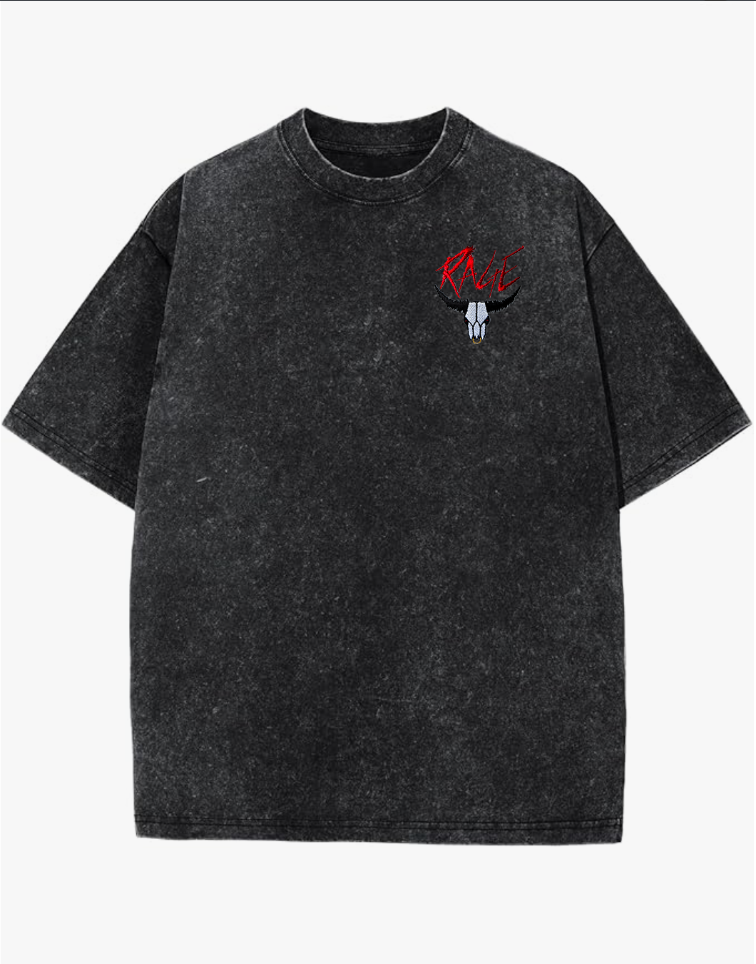 Rage Bull Design Acid Washed Vintage Style T-shirt
