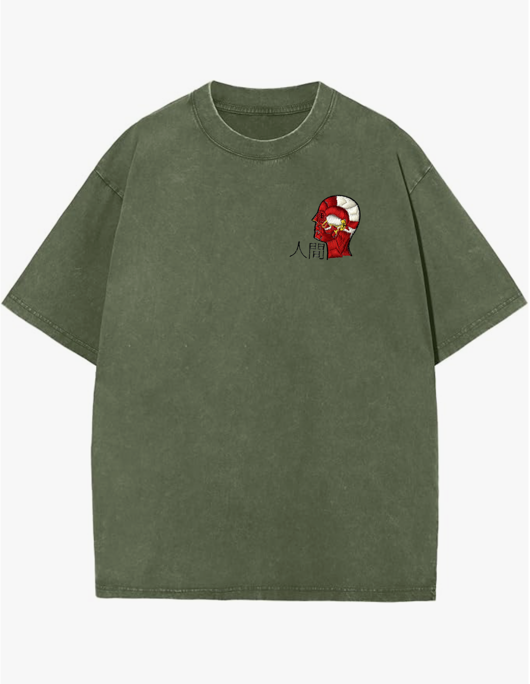 Human Skull Acid Washed Vintage T-shirt