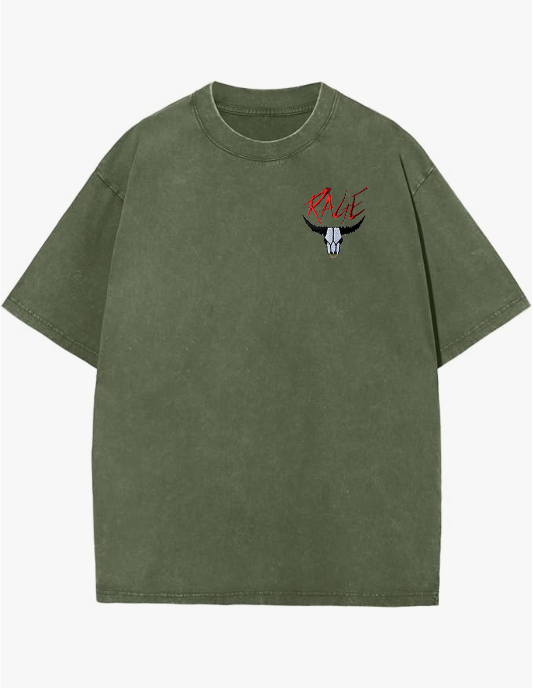 Rage Bull Design Acid Washed Vintage Style T-shirt