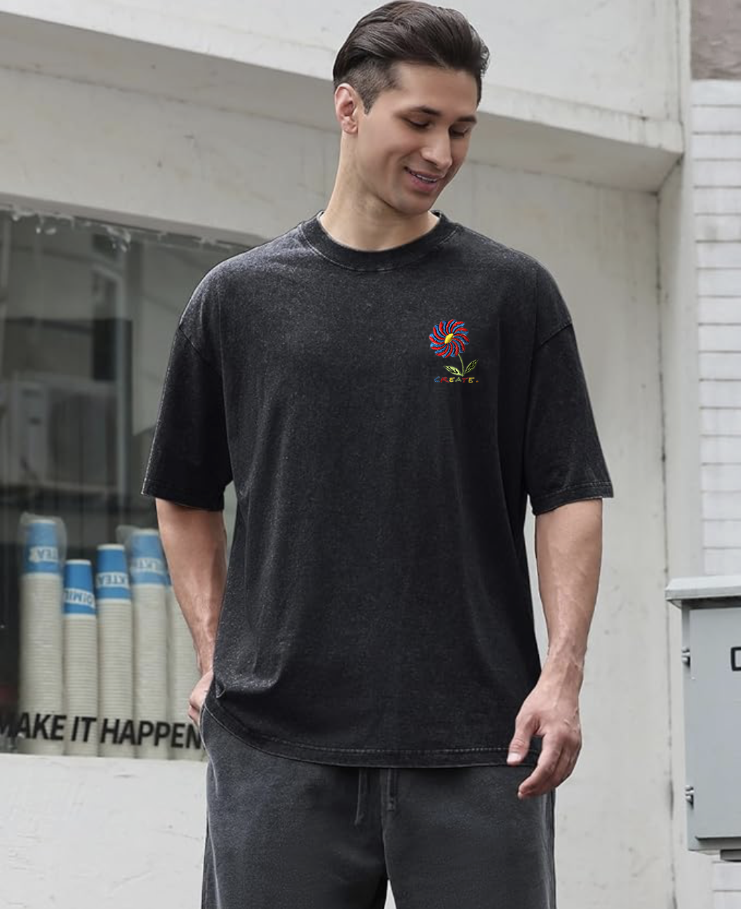 Wallflower Acid Washed Vintage Style T-shirt